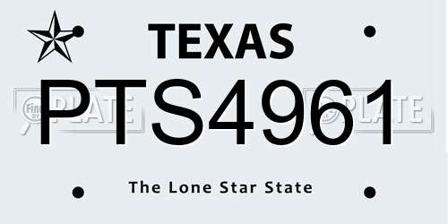 PTS4961 Texas License Plate