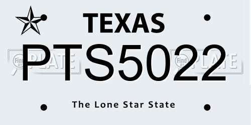 PTS5022 Texas License Plate