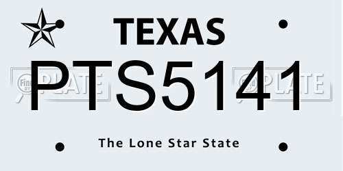 PTS5141 Texas License Plate