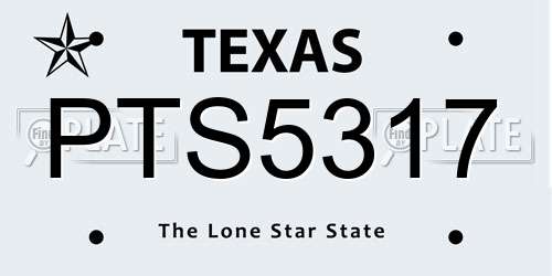 PTS5317 Texas License Plate