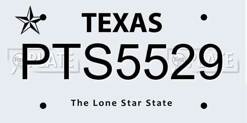PTS5529 Texas License Plate