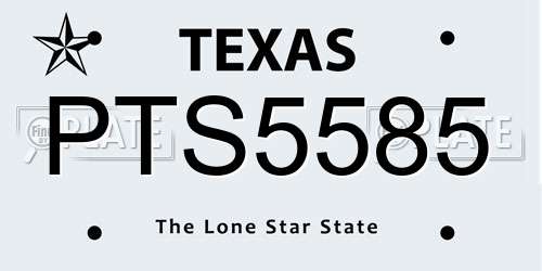 PTS5585 Texas License Plate