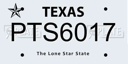 PTS6017 Texas License Plate