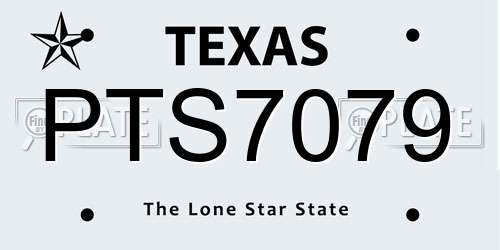 PTS7079 Texas License Plate