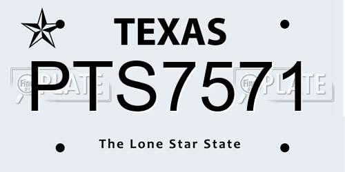 PTS7571 Texas License Plate