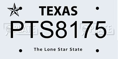 PTS8175 Texas License Plate