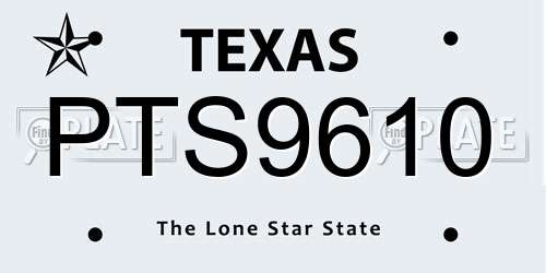 PTS9610 Texas License Plate