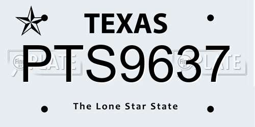 PTS9637 Texas License Plate