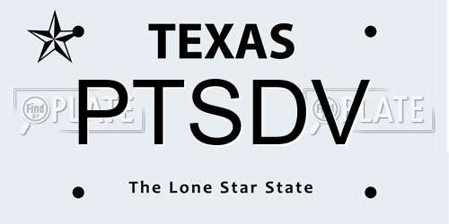 PTSDV Texas License Plate