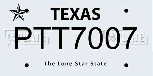 PTT7007 Texas License Plate
