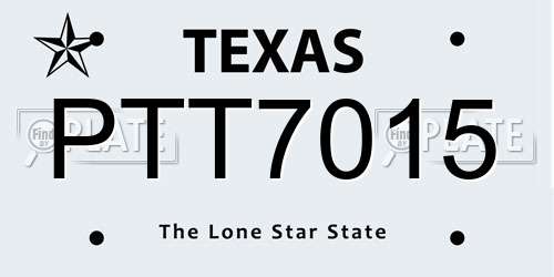 PTT7015 Texas License Plate