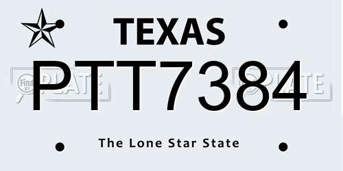 PTT7384 Texas License Plate