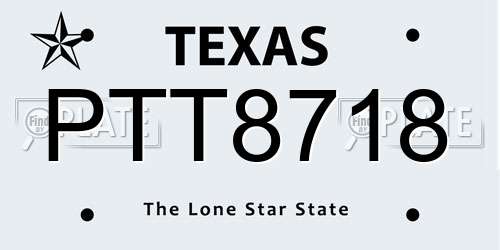 PTT8718 Texas License Plate