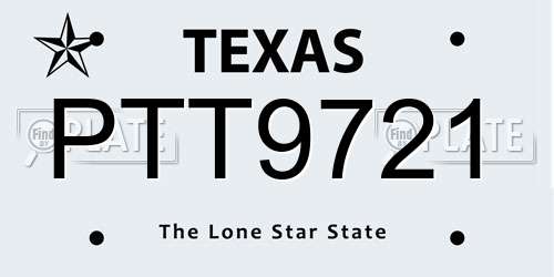 PTT9721 Texas License Plate