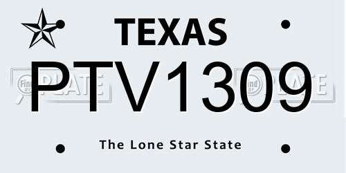 PTV1309 Texas License Plate