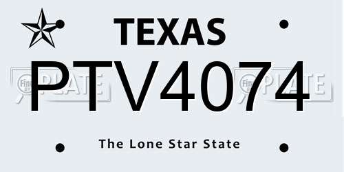 PTV4074 Texas License Plate