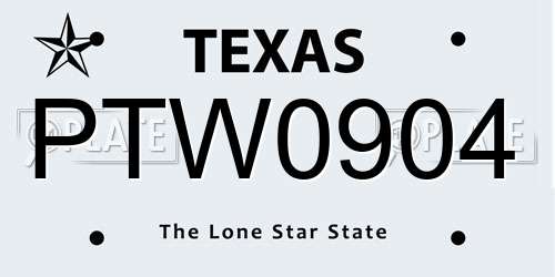 PTW0904 Texas License Plate