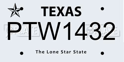 PTW1432 Texas License Plate