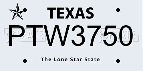 PTW3750 Texas License Plate