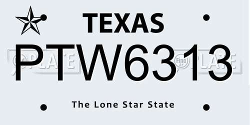 PTW6313 Texas License Plate