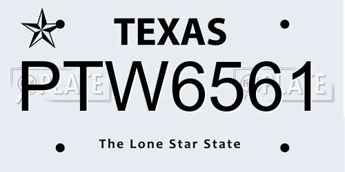 PTW6561 Texas License Plate
