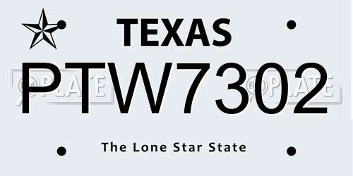 PTW7302 Texas License Plate