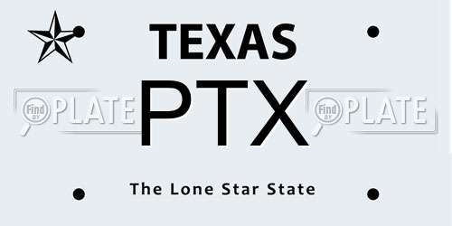 PTX Texas License Plate