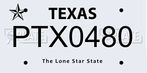 PTX0480 Texas License Plate