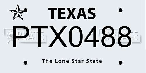 PTX0488 Texas License Plate