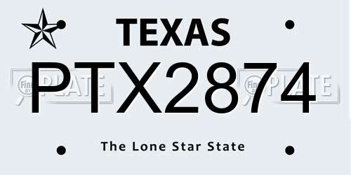 PTX2874 Texas License Plate