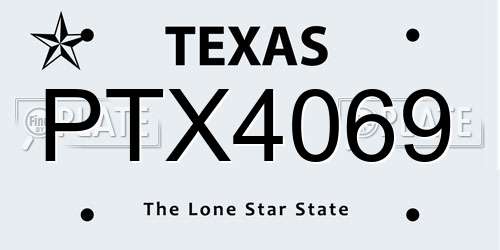 PTX4069 Texas License Plate