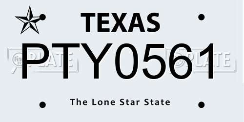 PTY0561 Texas License Plate