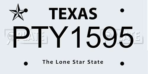 PTY1595 Texas License Plate