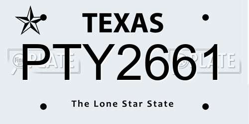 PTY2661 Texas License Plate