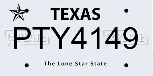 PTY4149 Texas License Plate