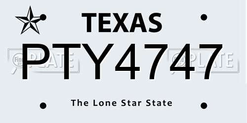 PTY4747 Texas License Plate