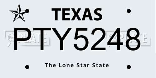 PTY5248 Texas License Plate