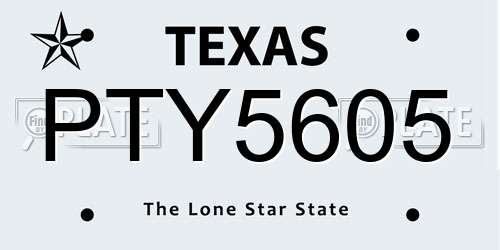 PTY5605 Texas License Plate