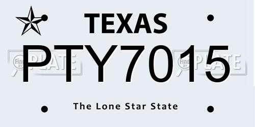 PTY7015 Texas License Plate
