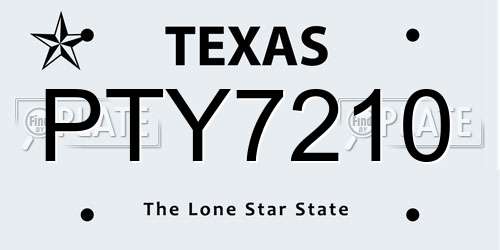 PTY7210 Texas License Plate