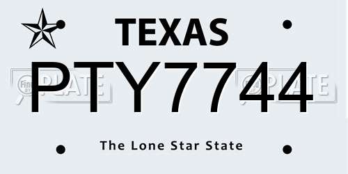 PTY7744 Texas License Plate