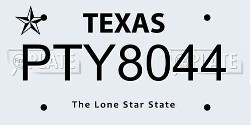 PTY8044 Texas License Plate