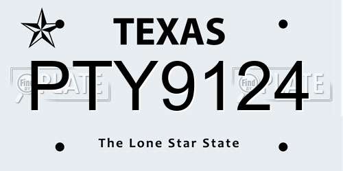 PTY9124 Texas License Plate