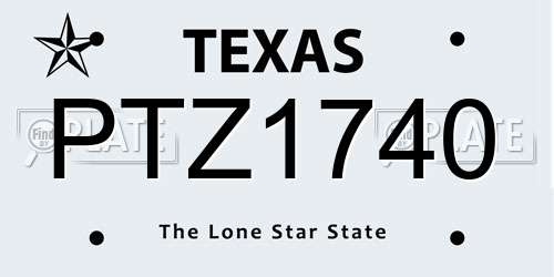 PTZ1740 Texas License Plate