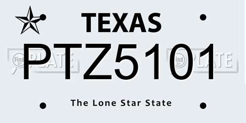 PTZ5101 Texas License Plate