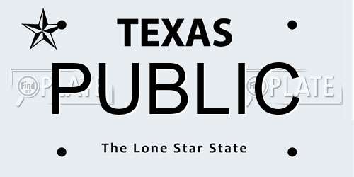 PUBLIC Texas License Plate