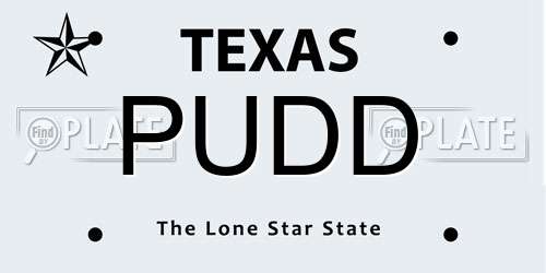 PUDD Texas License Plate