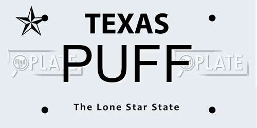 PUFF Texas License Plate