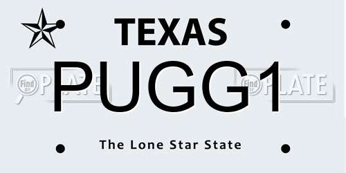 PUGG1 Texas License Plate