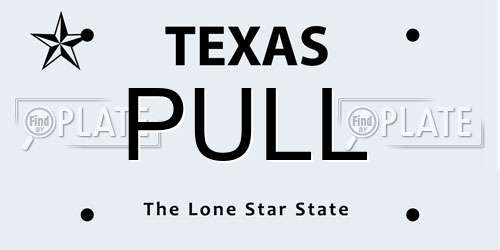 PULL Texas License Plate